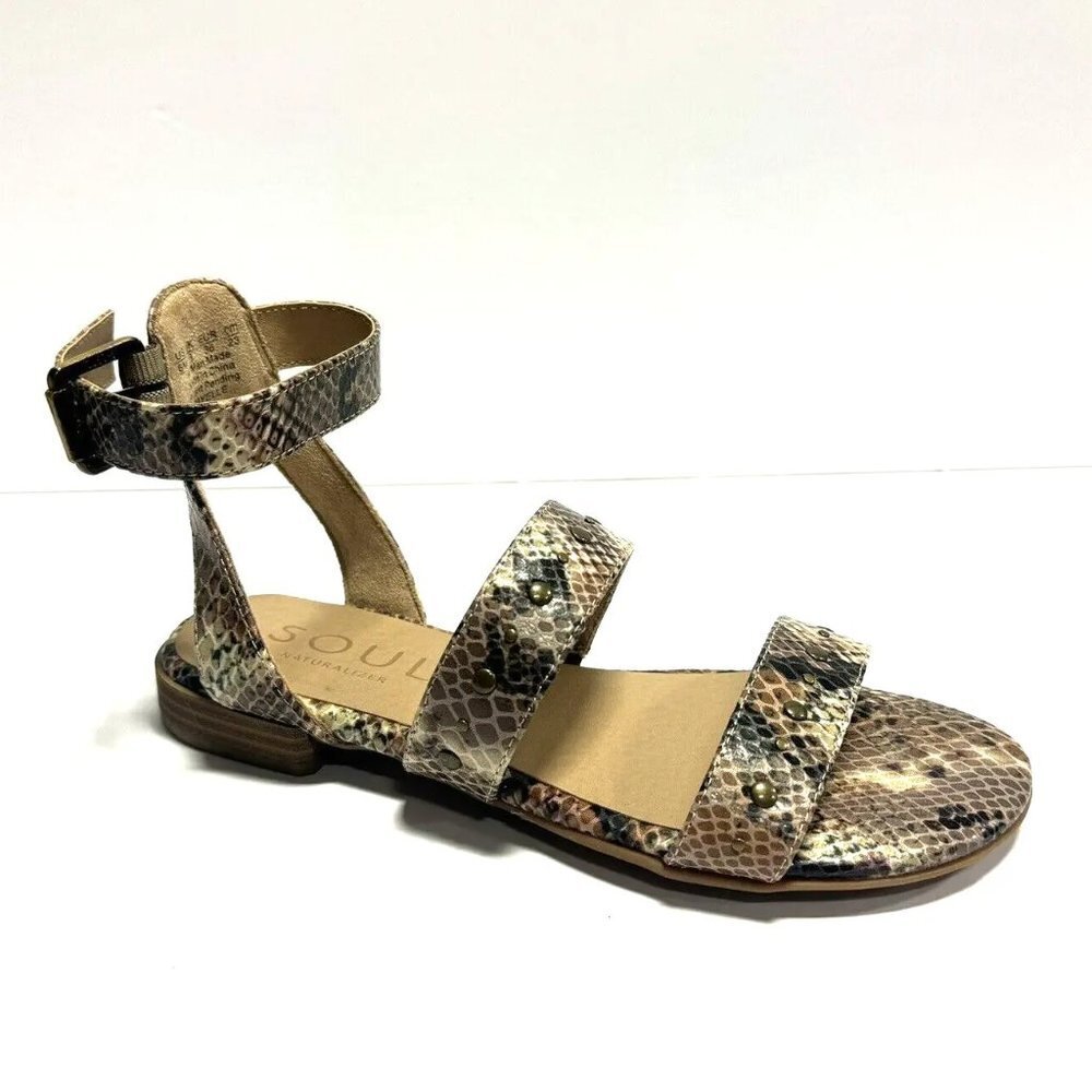 Natural Soul Womens Rayelle Sandal Brown Size 6 M